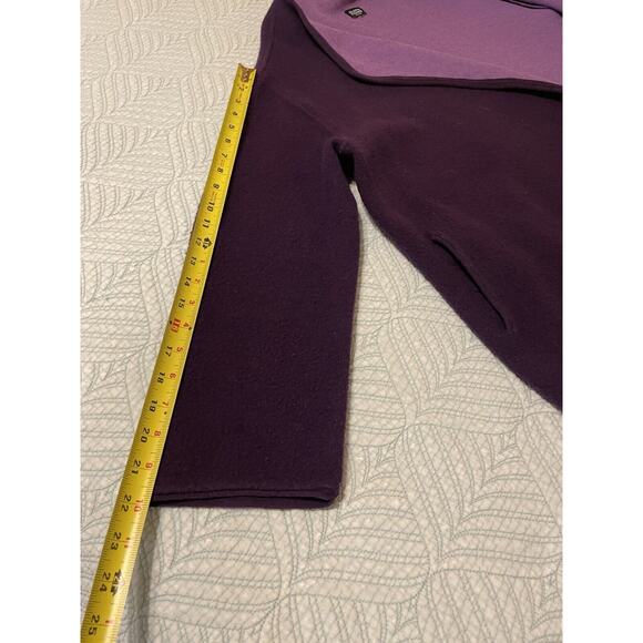 Eileen Fisher Two Tone Purple Lambs Wool & Cotton Blend Open Oversized Cardigan - Picture 15 of 15